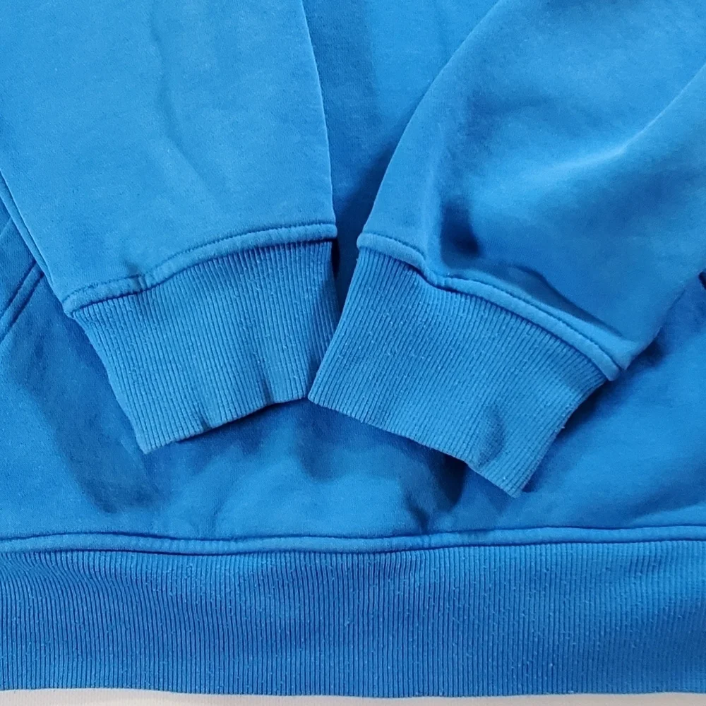 Adidas Pullover Kangaroo Pocket Long Sleeve Hoodie Blue Size XL